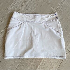Antigua White Skort with Purple Topstitching